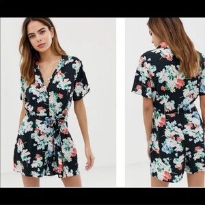 Abercrombie & Fitch Floral Black Romper